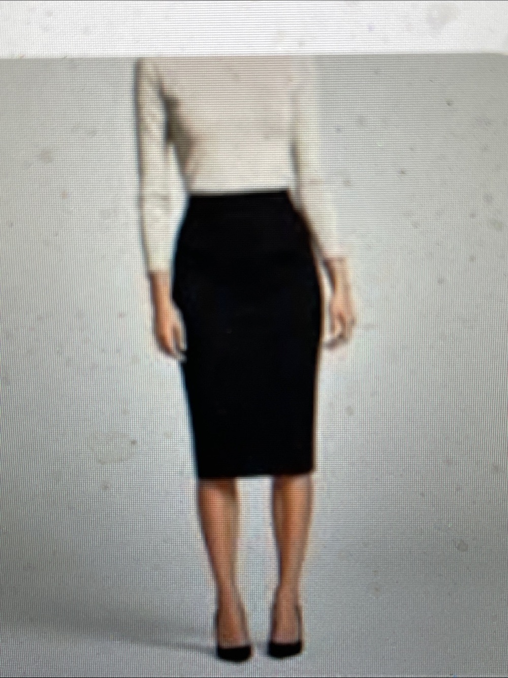 Massimo Dutti Black High-Waist Pencil Skirt- new